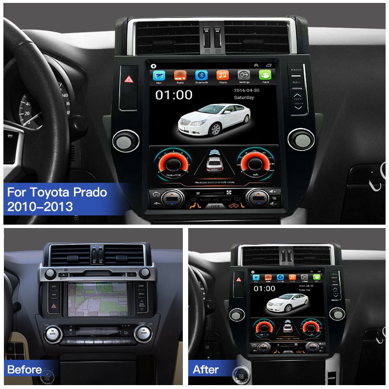 Car Radio For Toyota Land Cruiser Prado 2010 -2013 With Touch Screen Multimedia Video Player Navigation GPS Stereo Carplay Wifi
