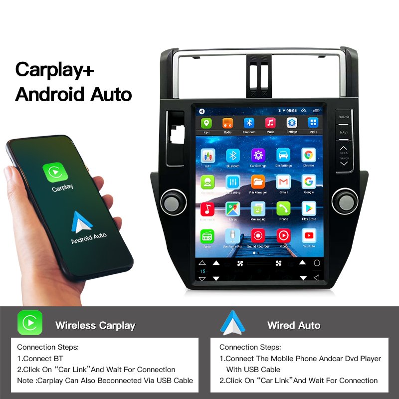 Car Radio For Toyota Land Cruiser Prado 2010 -2013 With Touch Screen Multimedia Video Player Navigation GPS Stereo Carplay Wifi