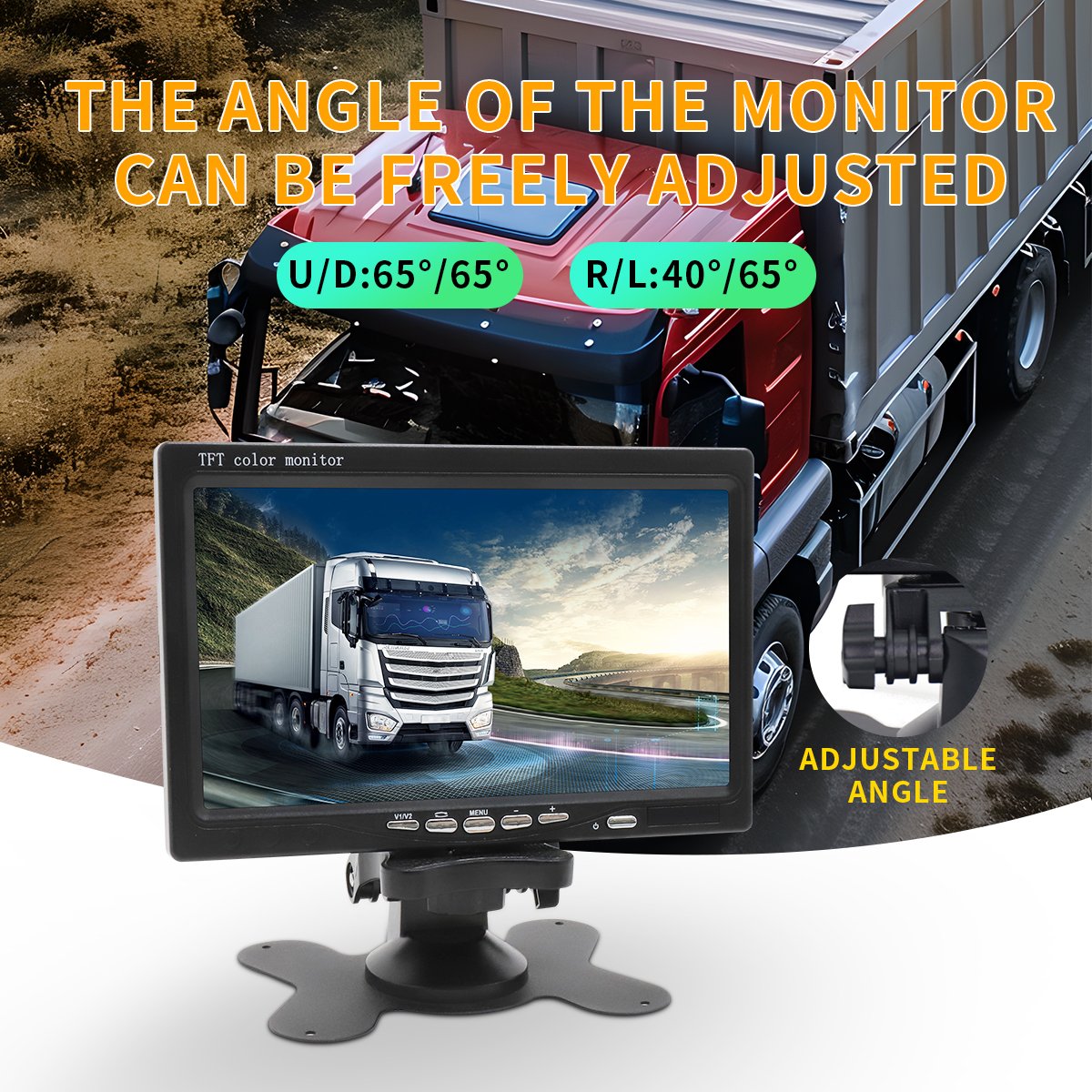 7 Inch car Monitor With HD And AV Input For Display LCD Screen car Backup Camera Security System