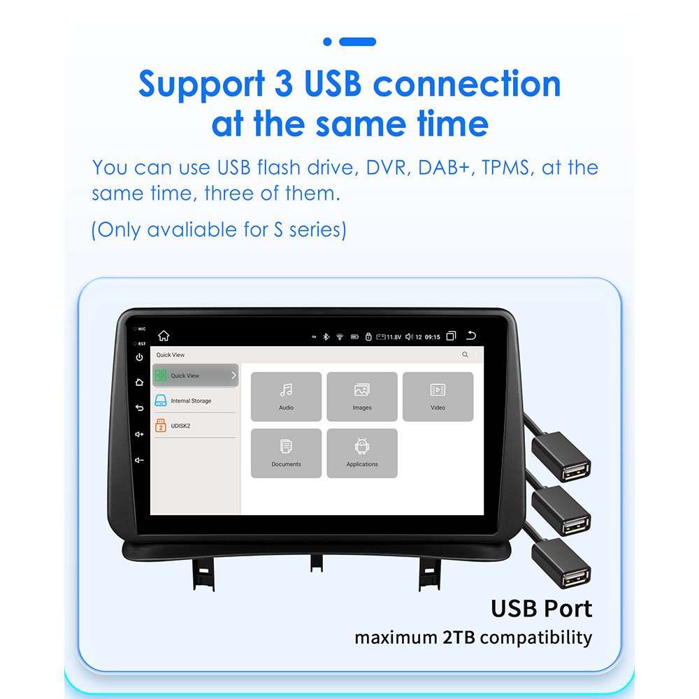 9 Inch Android 12 Car Dvd Player 2014 with Apple Car Play with Navigation & Gps 4g for Renault Clio 3 2005 DC 12V 50W Android