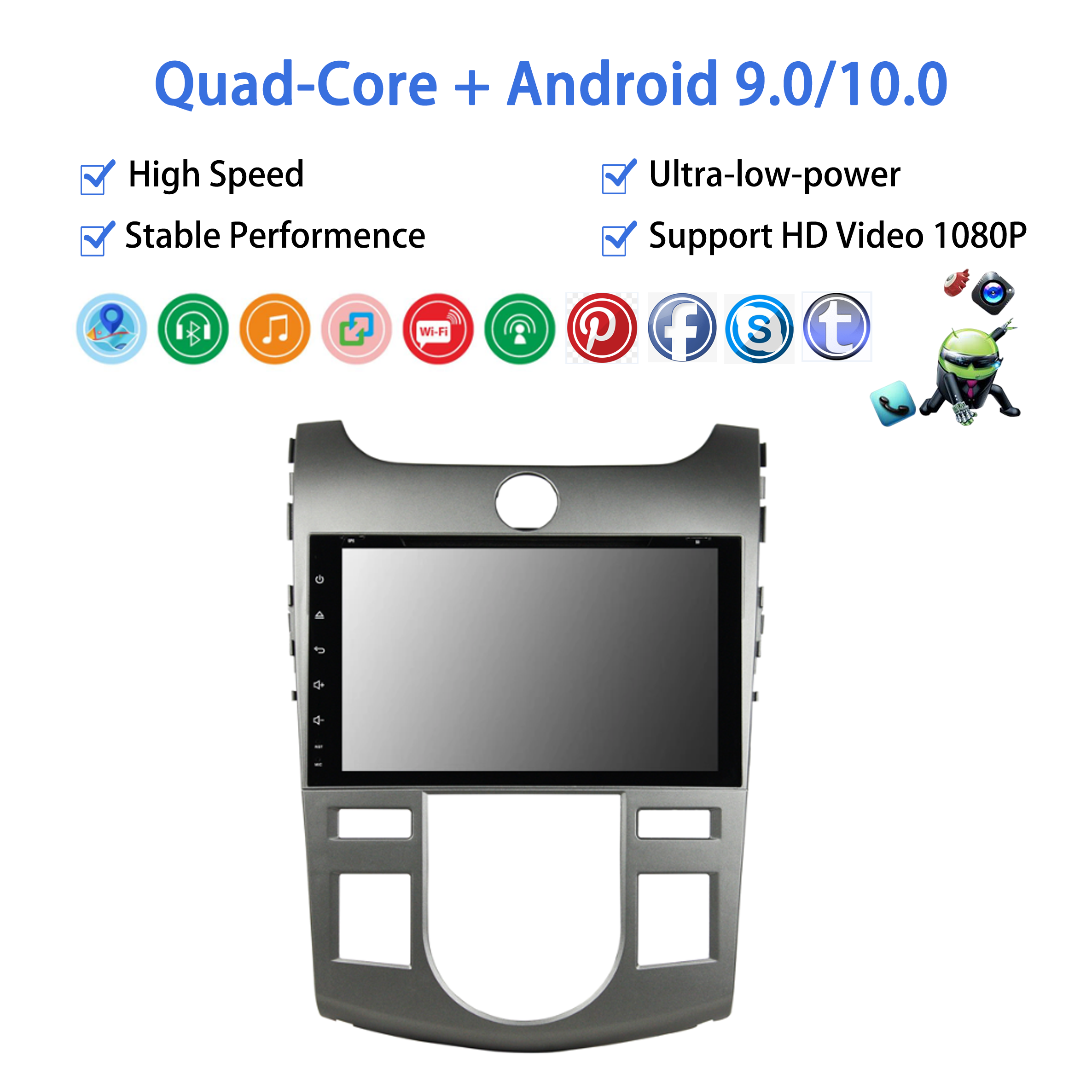 2+32GB 4 Core 9 Inch Touch Screen Car DVD Player Stereo GPS Navigation Android Car Radio for Kia Forte Cerato 2009-2013