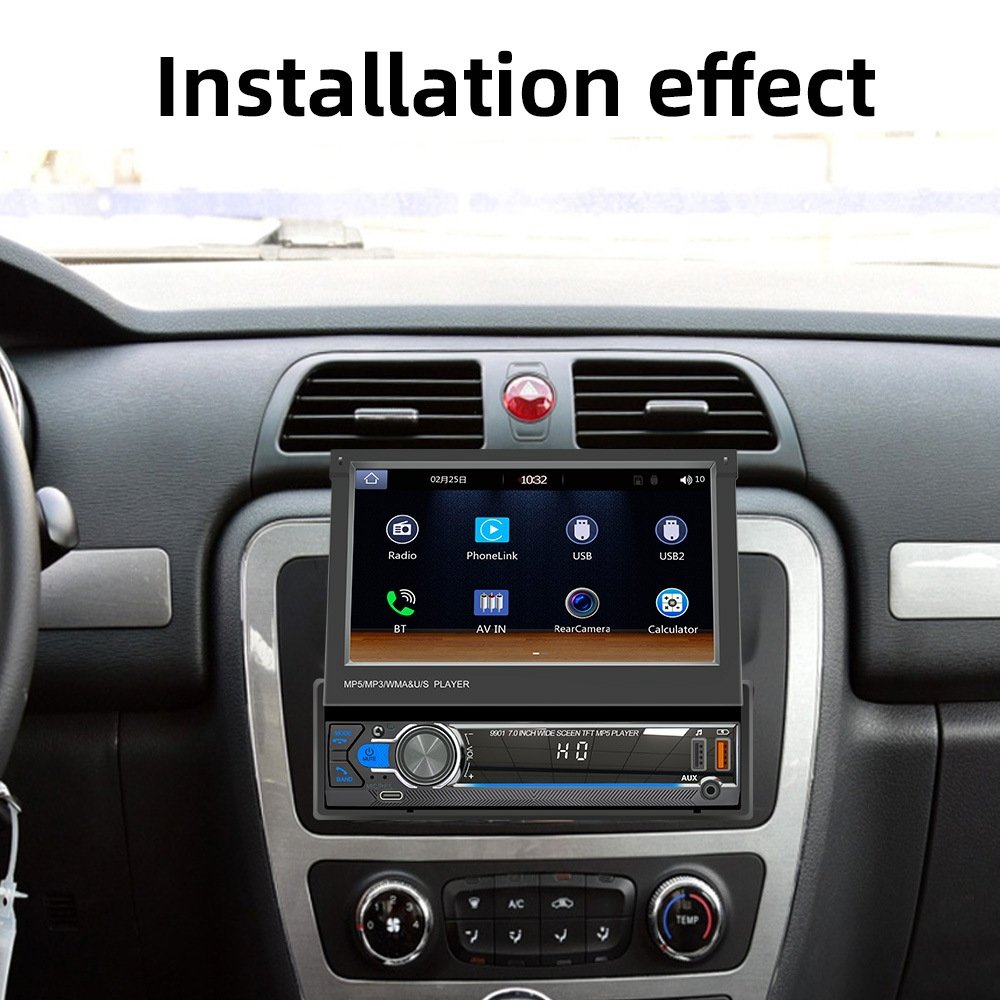 Car Dvd Player 7 Inch BT AUX TF Fm Transmitter Car Stereo Audio Mp5 Mp3 Multimedia Player Car Radio With Retractable Screen