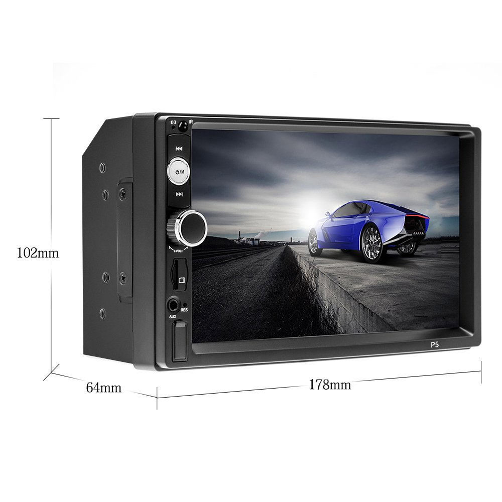 Podofo 7'' Double Din Car Stereo Autoradio With BT/USB/FM + 4 IR Rear View Camera Car Dvd Player