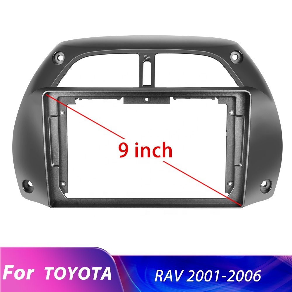 Podofo 9 Inch Double Din Car Radio Fascia Damage-free Special Kit Car DVD Player Accessories For Toyota RAV4 2001-2006