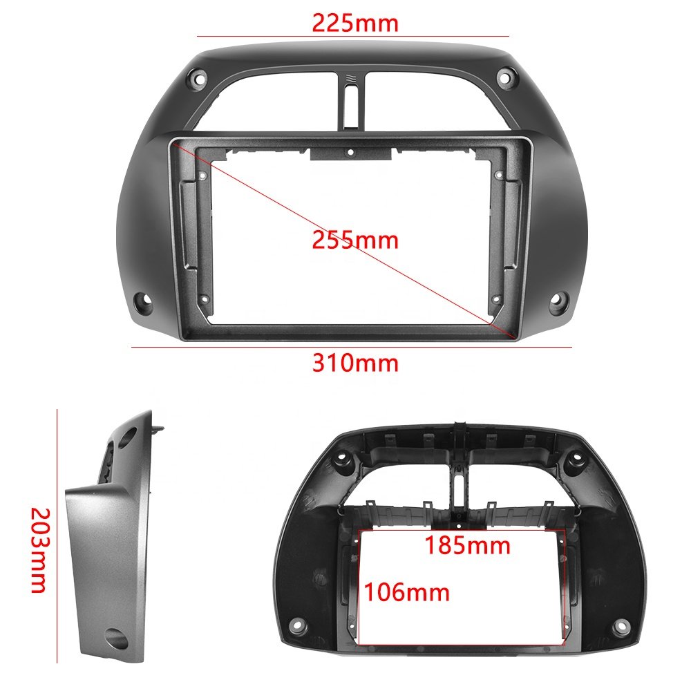 Podofo 9 Inch Double Din Car Radio Fascia Damage-free Special Kit Car DVD Player Accessories For Toyota RAV4 2001-2006