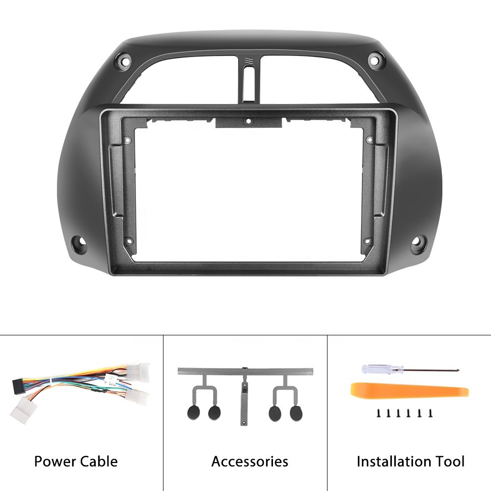 Podofo 9 Inch Double Din Car Radio Fascia Damage-free Special Kit Car DVD Player Accessories For Toyota RAV4 2001-2006