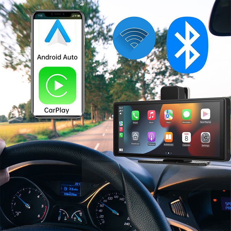 10.26-inch intelligent car display supports wireless Carplay Android auto DVD playback navigation mirror link car camera