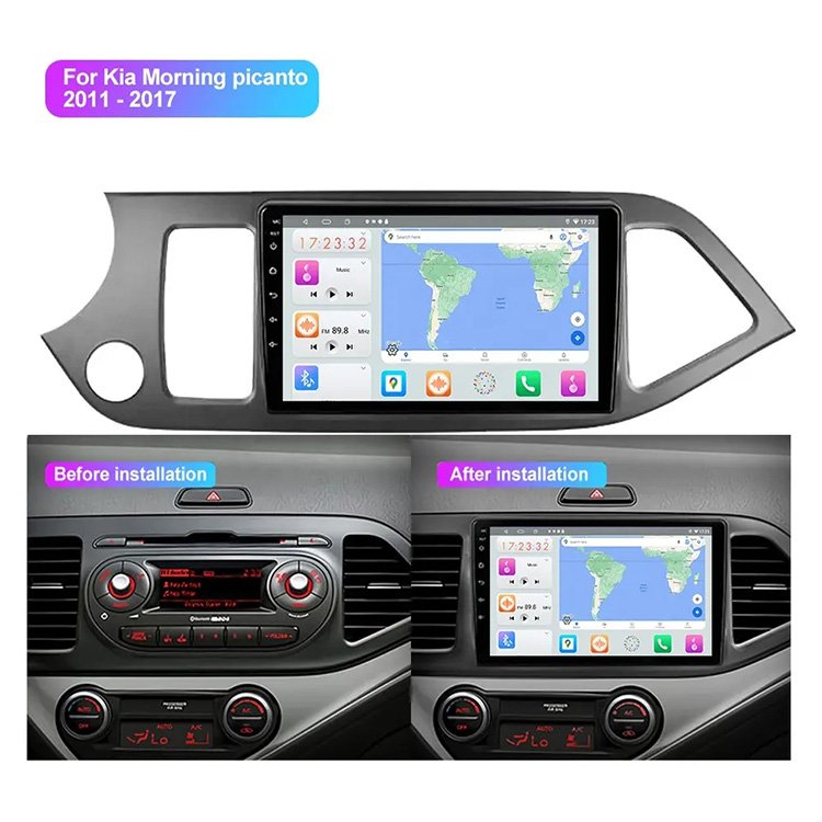 9 Inch Android 11 Carplay Fm Am Rds Dsp Car Radio Car Audio System Stereo Player For Kia Morning Picanto 2011 - 2017 Frame