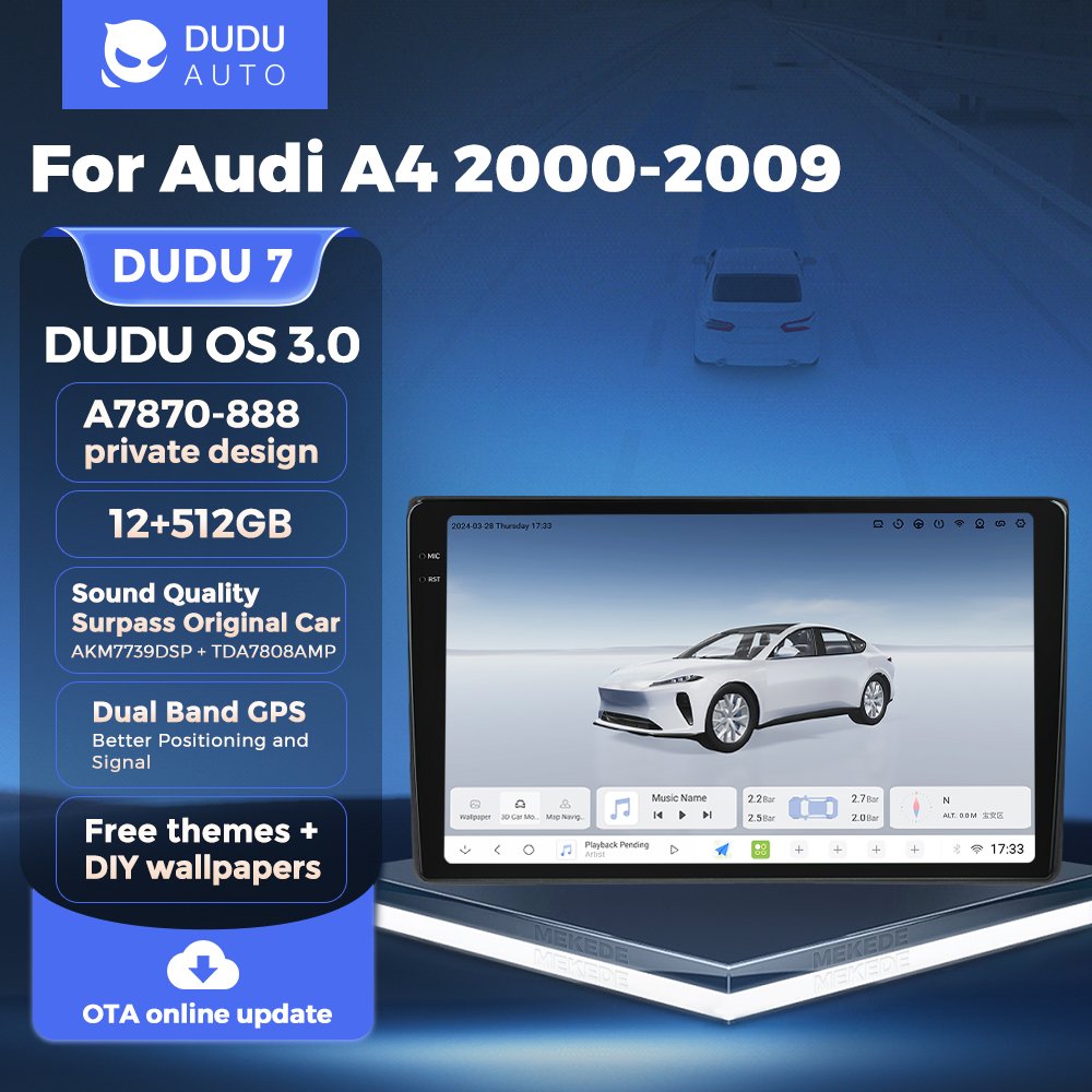 DUDUAUTO Head Unit Car Radio Multimedia Player Navigation GPS Stereo Autoradio for Audi A4 B6 B7 S4 B7 B6 RS4 2000 - 2009