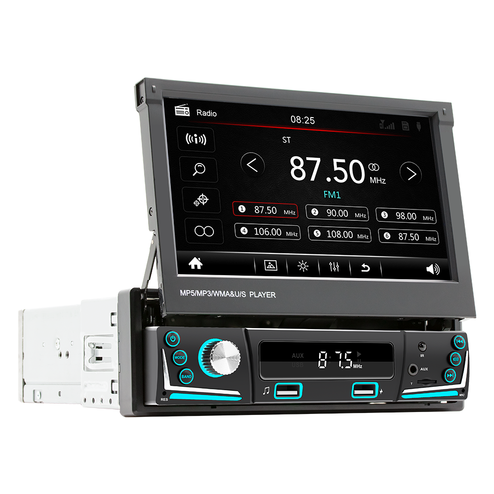 Bestree 7" universal multimedia in dash car mp3 mp5 player touch screen video car dvd player with BT phone charging car stereo