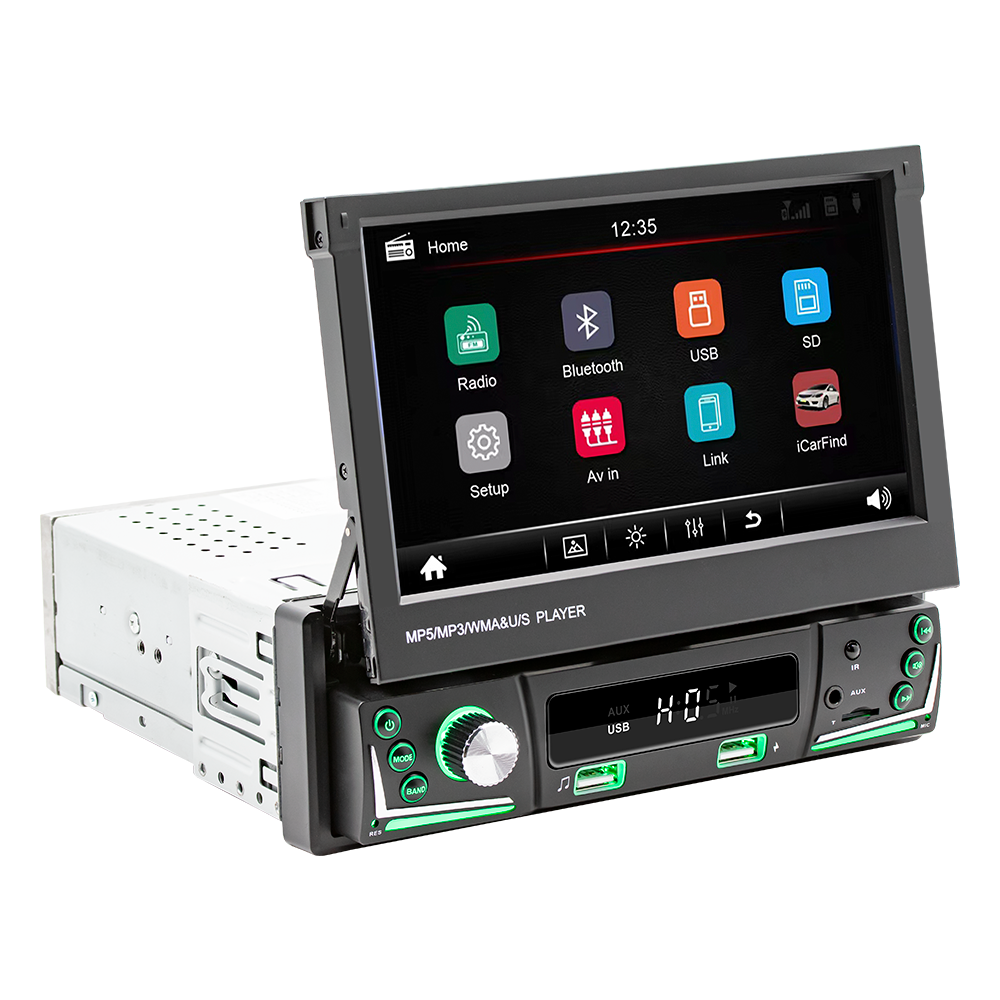 Bestree 7" universal multimedia in dash car mp3 mp5 player touch screen video car dvd player with BT phone charging car stereo