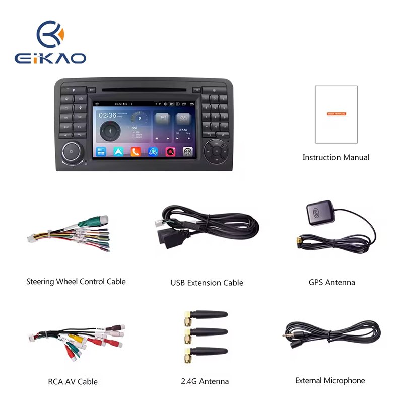 7 inch Android Car multimedia radio 8 core for Mercedes Benz GLML-Class W164 2005-2013 IPS screen DSP 4g lte Car DVD Player