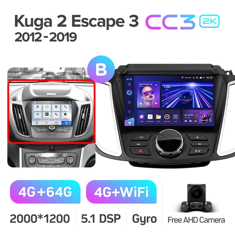 TEYES CC3 2K Car DVD Player For Ford Kuga 2 2012 - 2019 9 Inch Car Radio GPS Navigation Car DVD Player