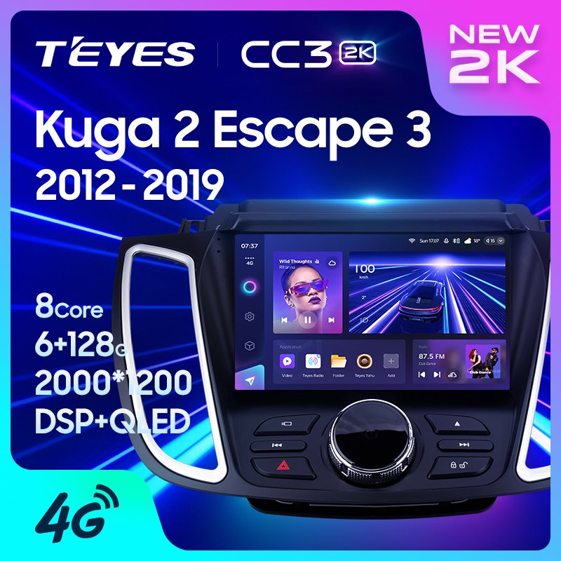 TEYES CC3 2K Car DVD Player For Ford Kuga 2 2012 - 2019 9 Inch Car Radio GPS Navigation Car DVD Player