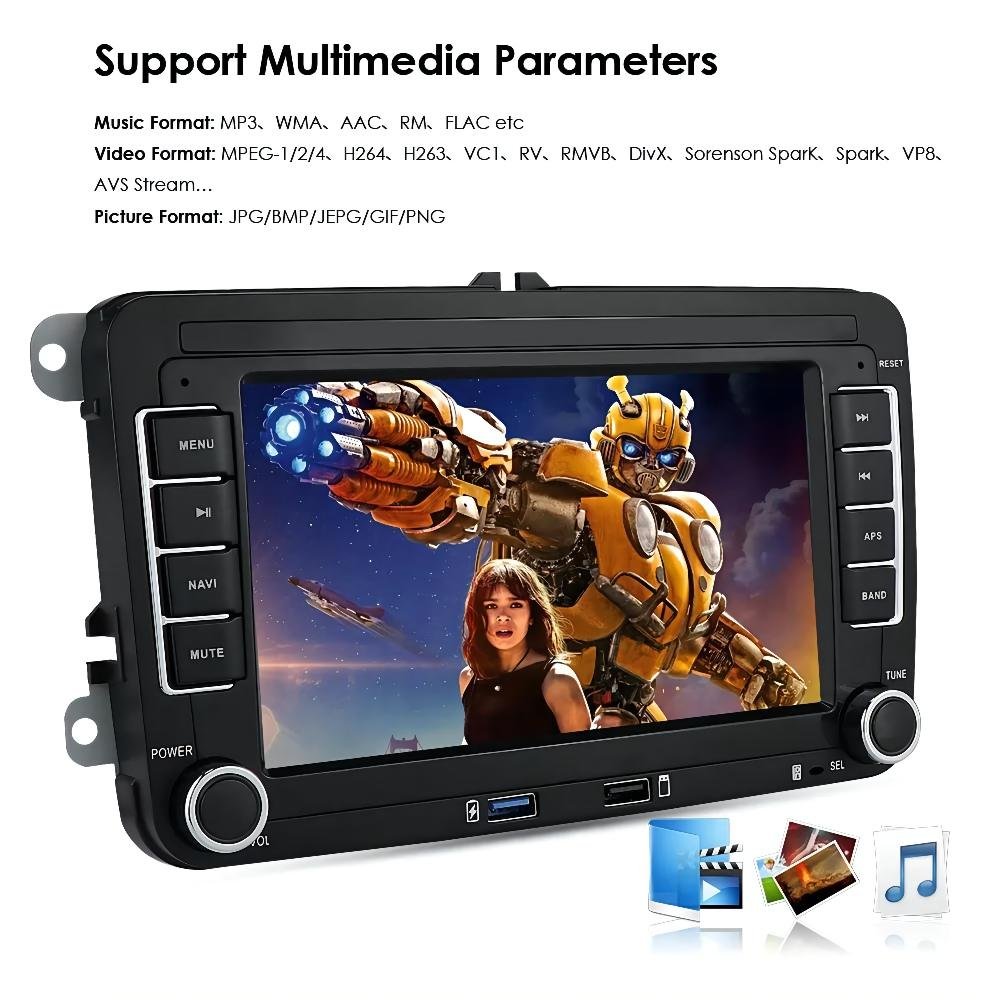 iPoster 7" Android 10 Quad Core 2 Din 1+16 GB RDS automotive multimedia car stereo audio with carplay for Volkswagen Polo jetta