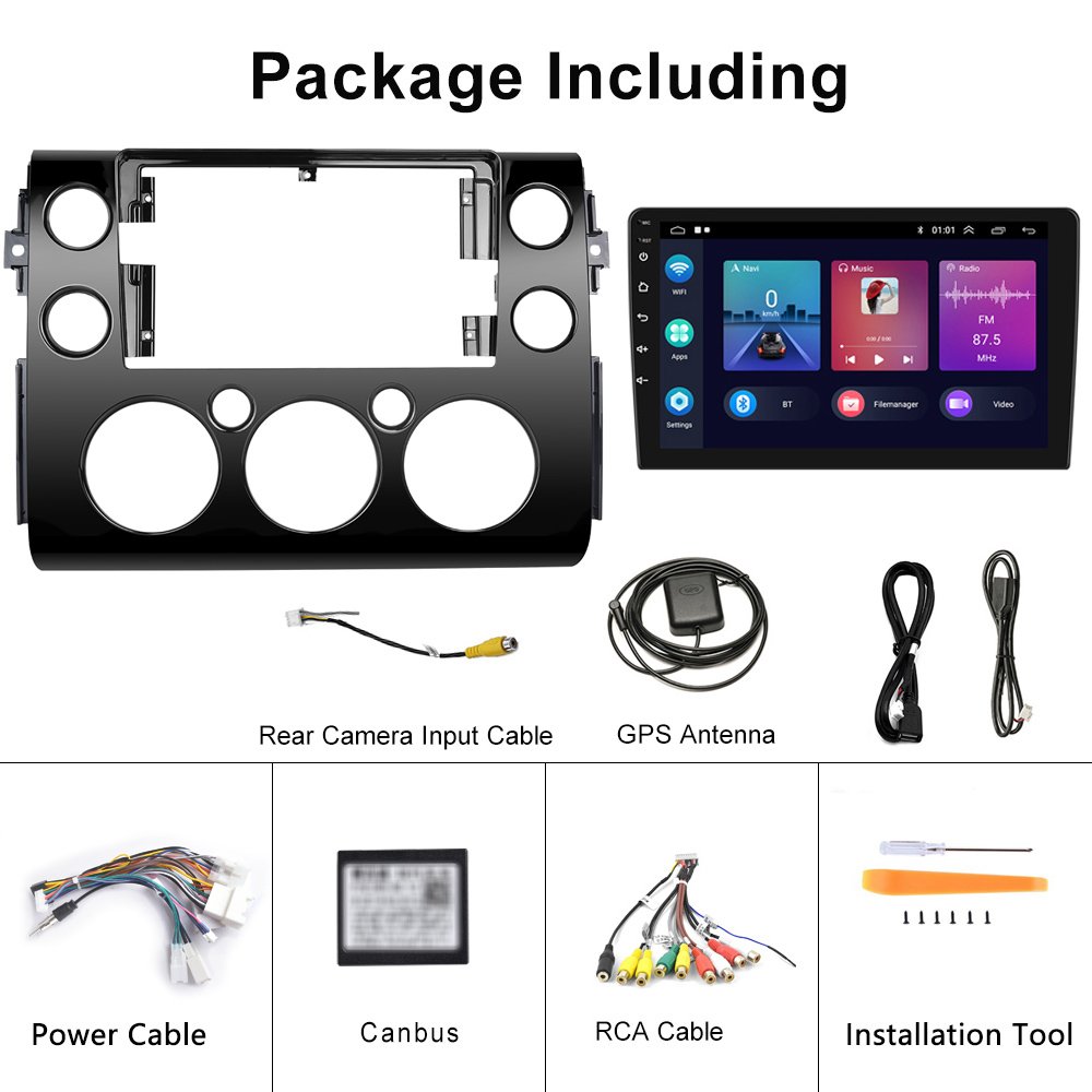 Podofo 9 Inch Android Car Stereo Car Radio For Toyota FJ Cruiser 2007-2013 Carplay Android Auto GPS Wifi Hifi FM RDS