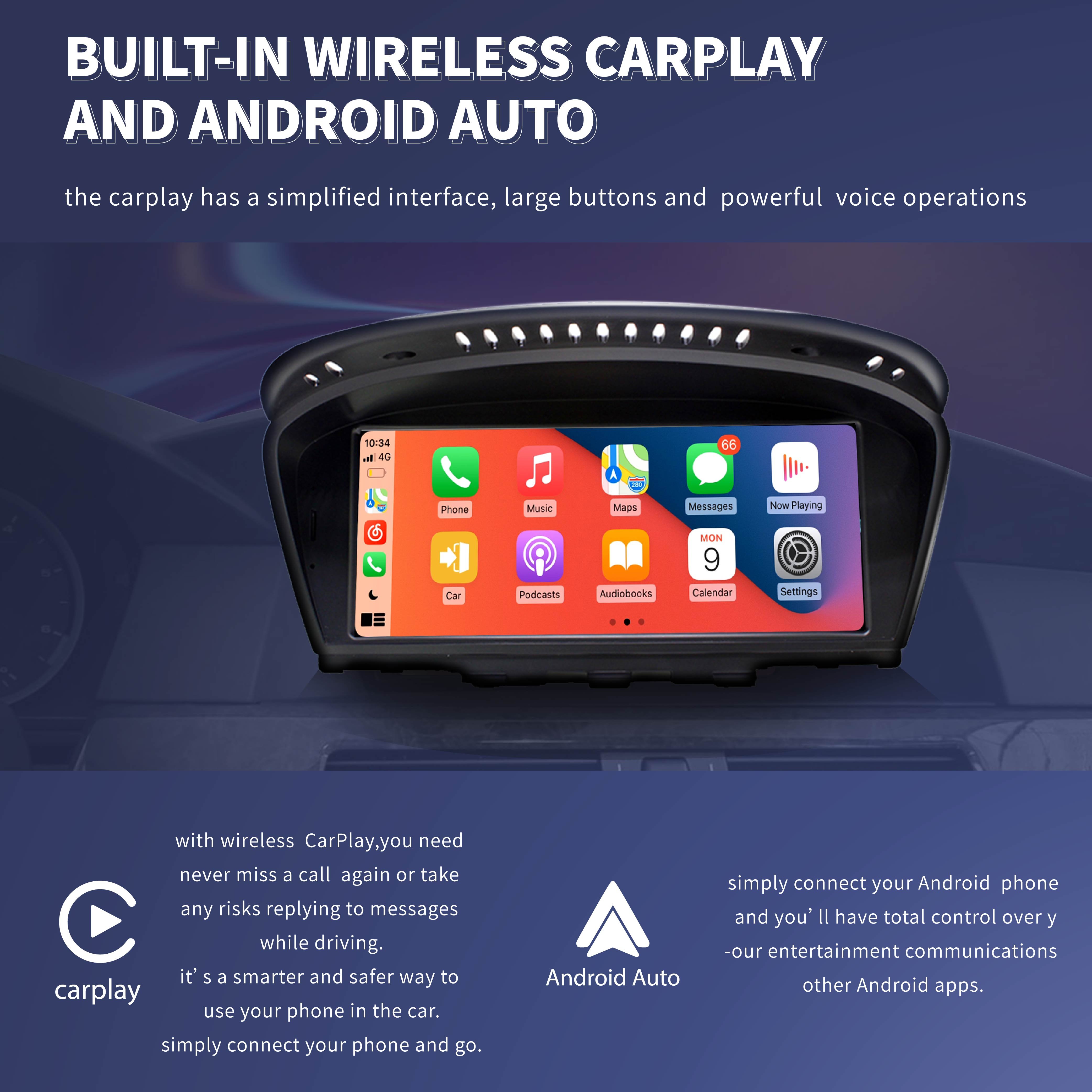 8G+128G 8Core Wireless CarPlay Android 13 Car dvd player for BMW 5 Series E60 E61 E63 E90 E91 E92 CCC CIC GPS navigation iDriver