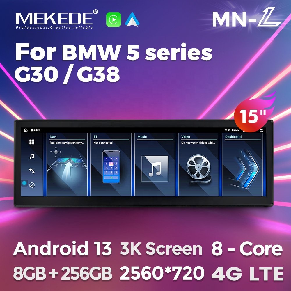 MEKEDE MNX 15INCH 3K OLED car dvd player GPS auto radio high quality BT 4G FM MAP play music DSP for BMW 5 series G30 EVO