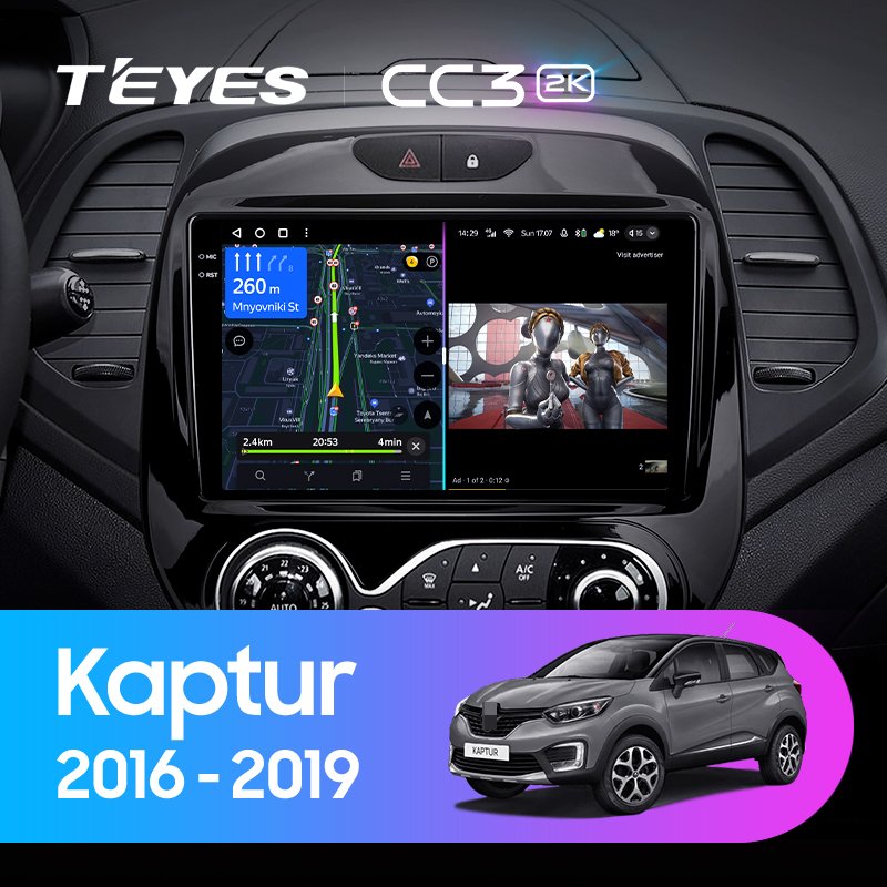 TEYES CC3L CC3 2K For Renault Kaptur 2016 - 2019 Car Radio Multimedia Video Player Navigation stereo GPS Android 10 No 2din 2