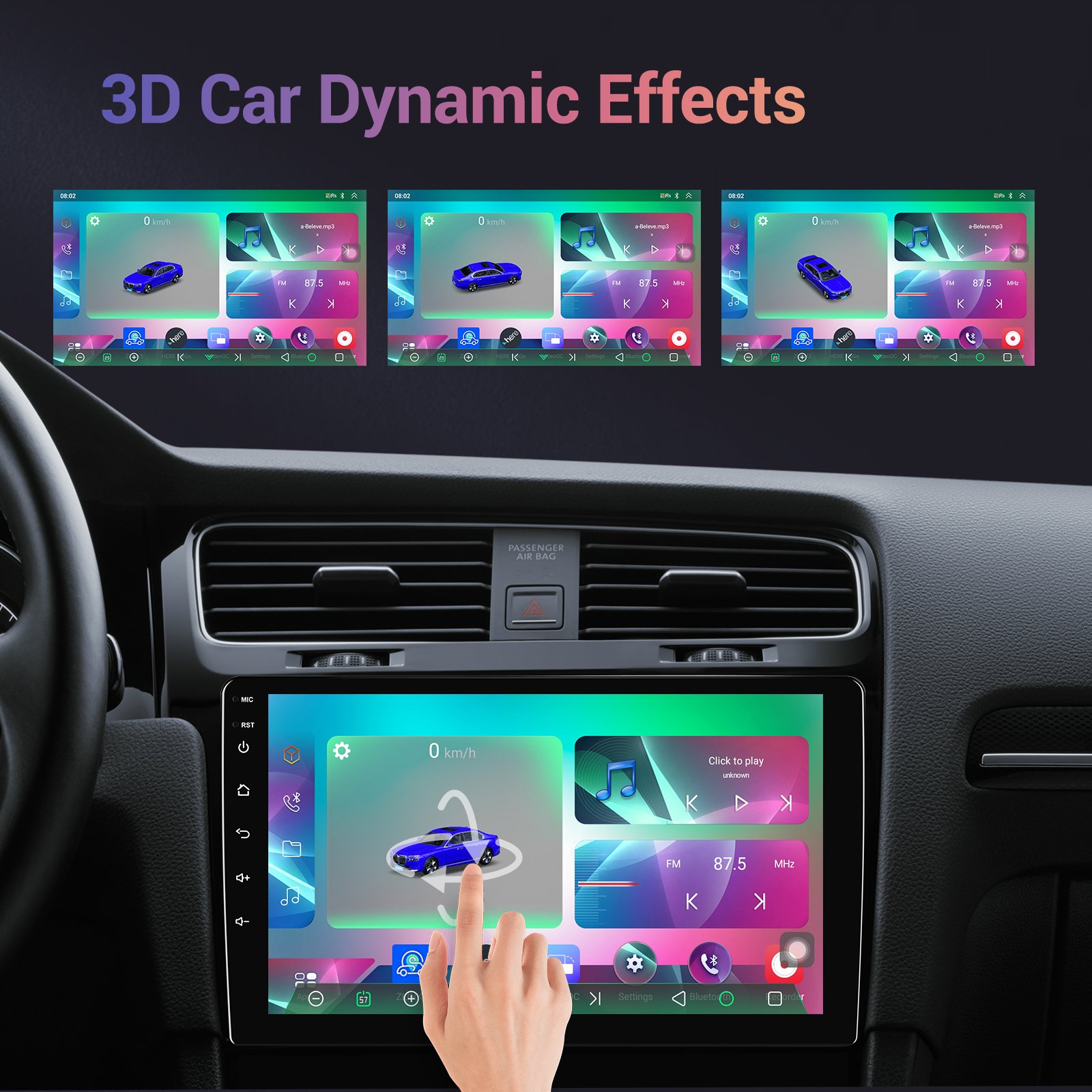 Qualcomm 7''/9"/10" Qcta Core 4+64GB Car Stereo Android Car Radio CarPlay/Android Auto/4G/WiFi/GPS/DSP/QLED Touch Screen OEM