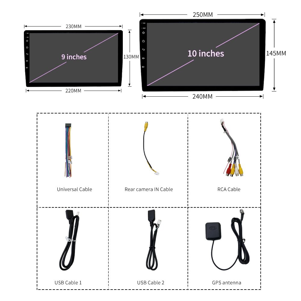 car dvd player 9 Inch touch screen 2G+32G HD bt Multimedia car radio android 2 din car play
