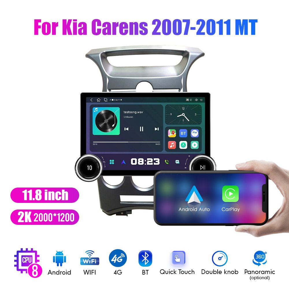 11.8Inch Car Radio For Kia Carens 2007-2011 MT DIAMOND 2K QLED Screen 2Din Android Car Stereo Car DVD Player Carplay DSP