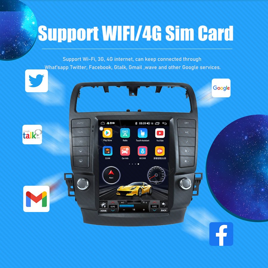 9.7 Inch Tesla Screen Auto Stereo GPS Navigation android auto carplay Car radio For Acura TSX 2003 2004 2005 2006 2007 2008