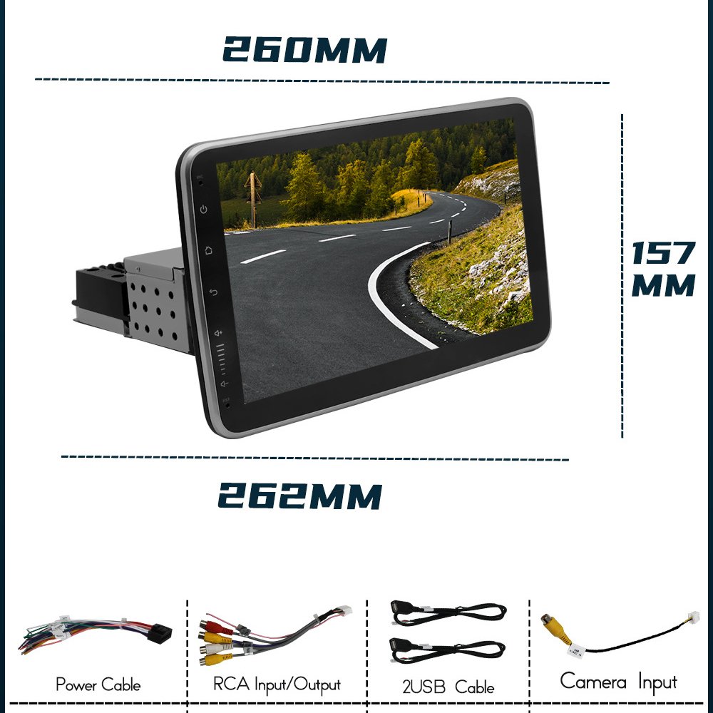 Universal 360 Degree Rotation Stereo Car Wireless Android Screen DVD Player Navigator 10 Inch Radio Android Car Intelligent
