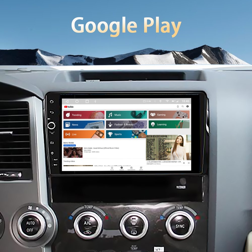 Gerllish IPS screen android car radio multimedia video dvd player for Toyota Tundra 2007-2013 Sequoia 2008-2018 gps navigation