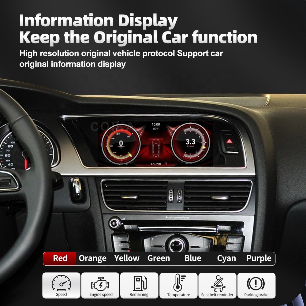 8.8'' Touch Screen 8 CORE ANDROID 11 Car Stereo Auto Player GPS Navigation for Audi A5 2009-2016 Car DVD Player Wifi Carplay 4g