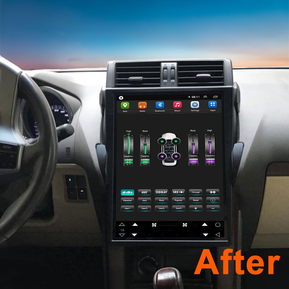 15.1 Inch Tesla Style Vertical Screen Android 13 Car GPS Navigation DVD Player For Toyota Prado 2014 2015 2016 2017