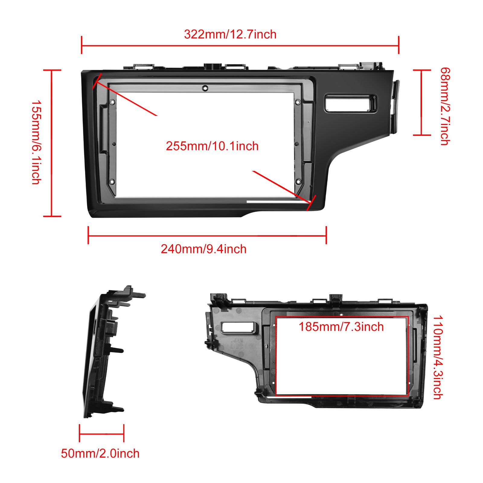 Podofo 9 Inch Android Car Stereo Car Radio Wireless Carplay Android Auto for Honda Fit 2014 GPS RDS HIFI Support AHD Camera OEM