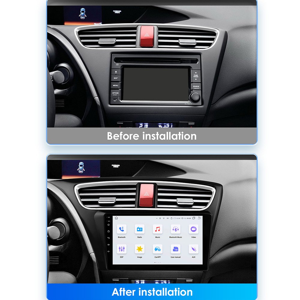 8-Core Android Audio GPS Navigation Car DVD Player with Resistive Touch Screen Autoradio for Honda Civic 2006-2011