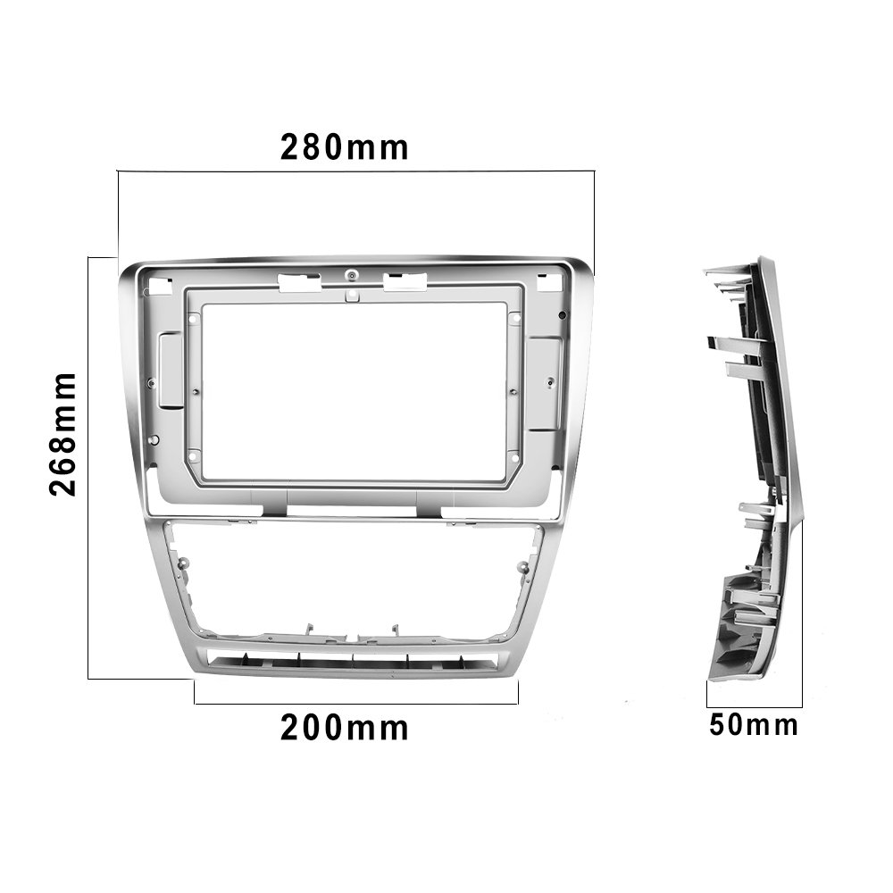 Podofo 10.1'' Dedicated Car Radio Frame ABS Plastic Bracket Panel Cover Trim For Volkswagen Skoda Octavia 2007-2013