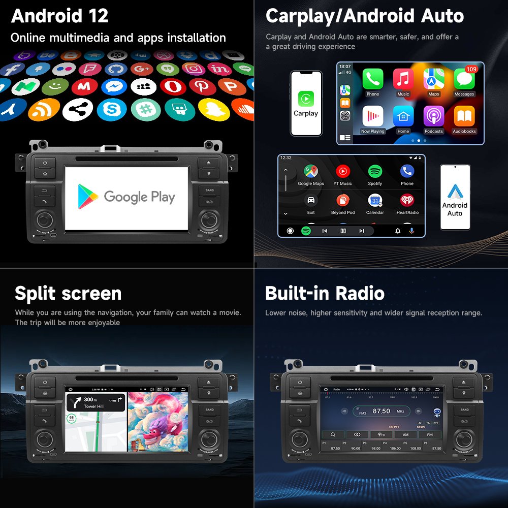 Android10.0 8-Core 4+64GB HD Screen Car DVD Player video for BMW E46 M3 318i 320i 325i GPS Mirror-Link Radio
