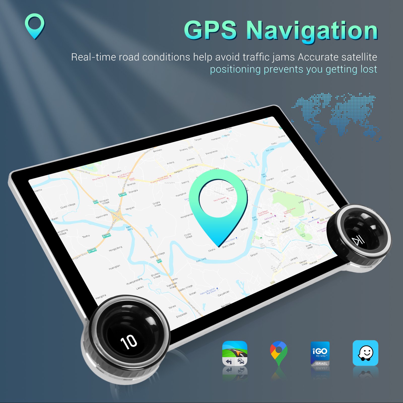 Podofo 11.5" Android Car Radio Stereo 6+128G/4+64G 2K QLED 10 Core Carplay Android Auto GPS 4G Wifi DSP Hi-Res OBD2 DAB+ OEM
