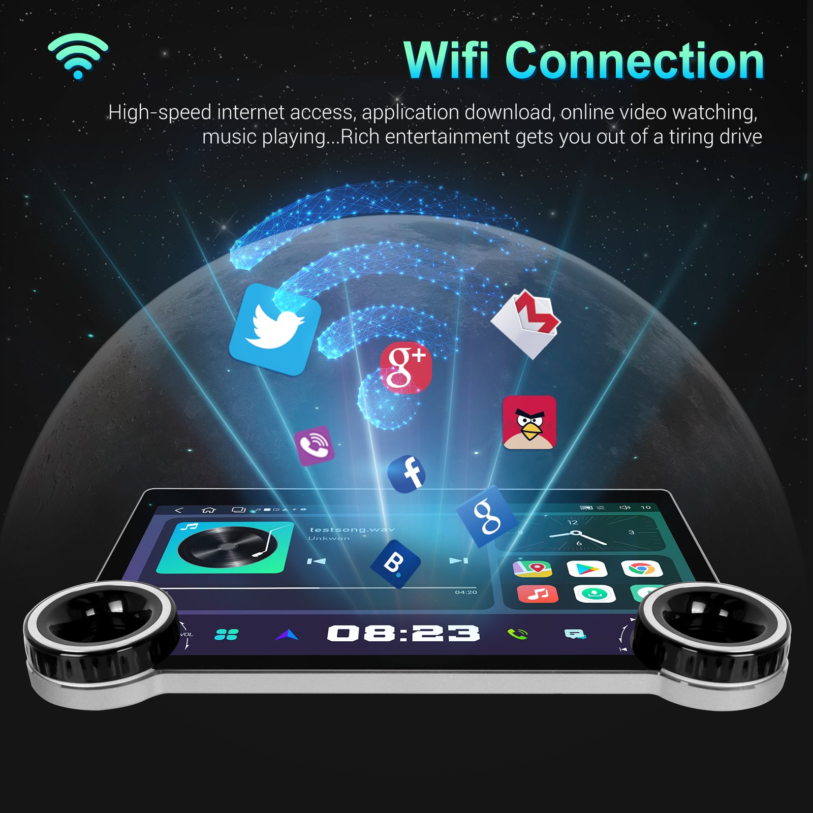Podofo 11.5" Android Car Radio Stereo 6+128G/4+64G 2K QLED 10 Core Carplay Android Auto GPS 4G Wifi DSP Hi-Res OBD2 DAB+ OEM