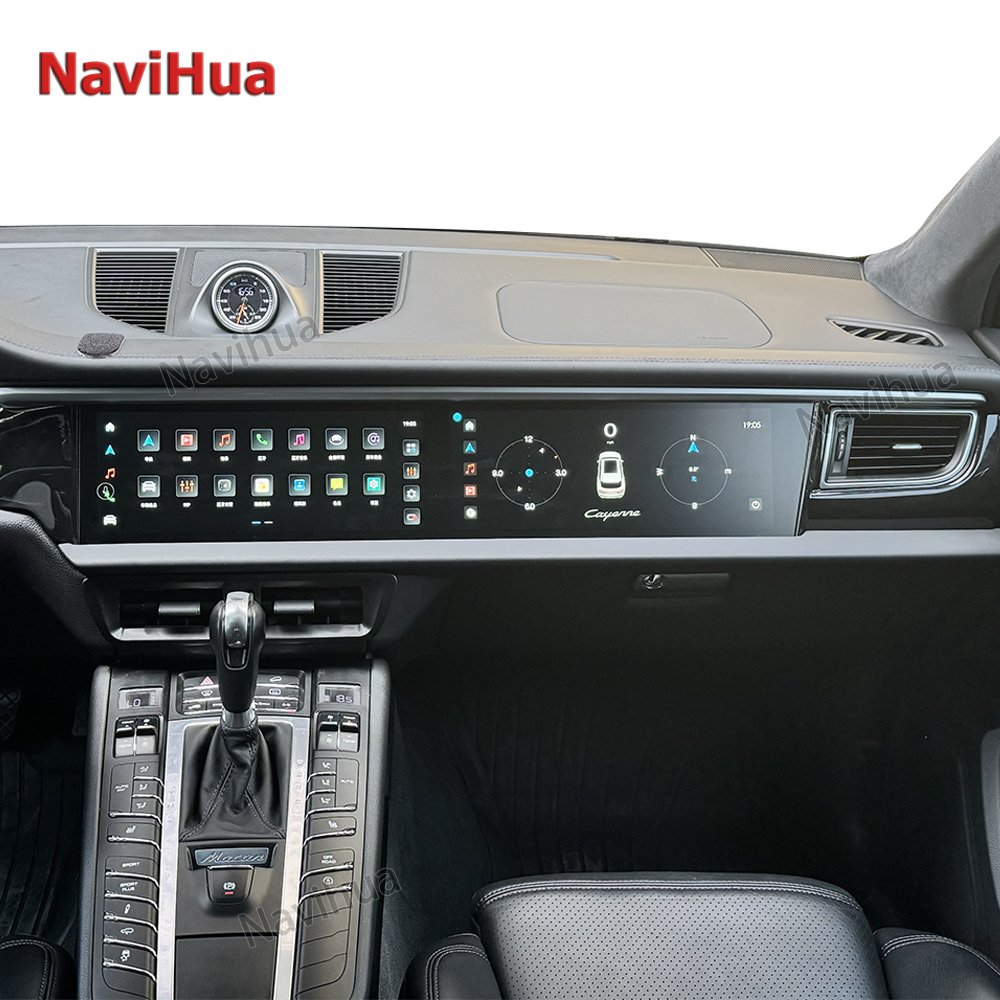 NaviHua 12.3 Inch Dual Screen Upgrade For Porsche Macan 2014 2017 Multimedia Auto Radio Carplay Navigation Copilot Entertainment
