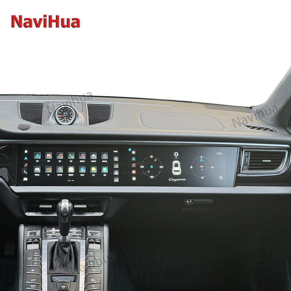 NaviHua 12.3 Inch Dual Screen Upgrade For Porsche Macan 2014 2017 Multimedia Auto Radio Carplay Navigation Copilot Entertainment
