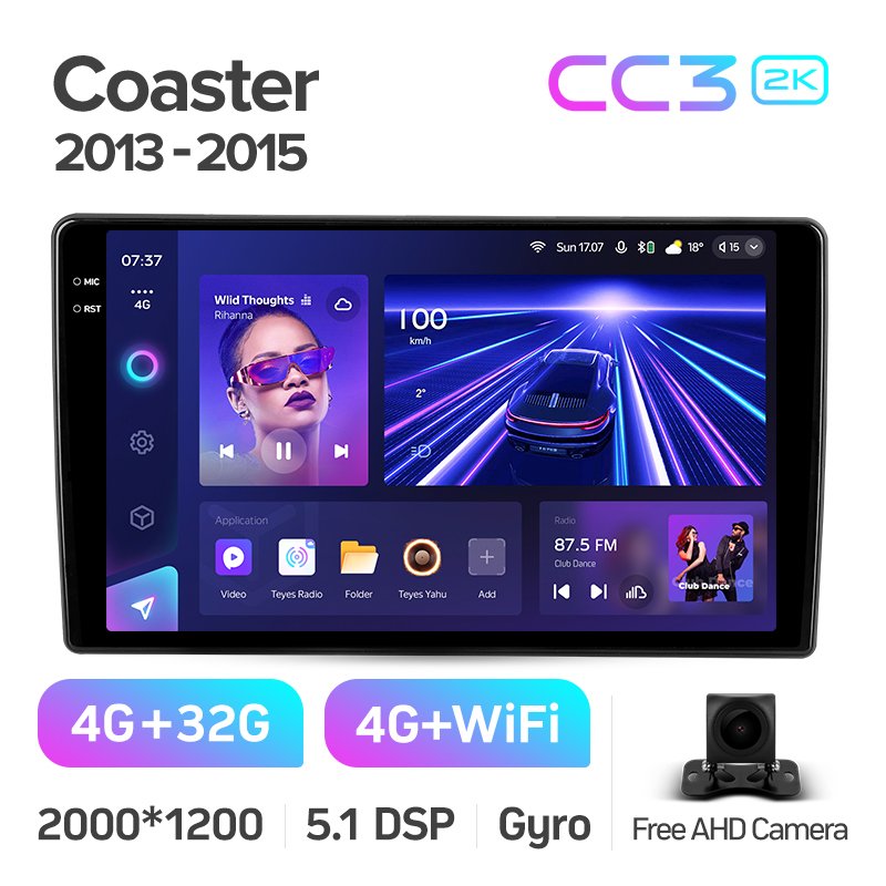 TEYES CC3 2K Car DVD Player For Toyota Coaster 2013 - 2015 10 Inch GPS Android Navigation Car DVD Player