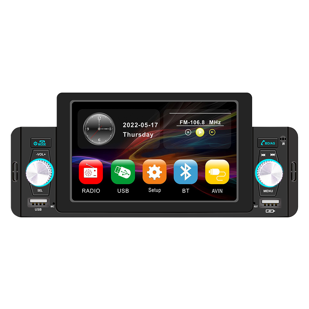 China manufacturer auto electronics single 1 din dvd player car 5 inch car audio dvd player with BT FM car mp5