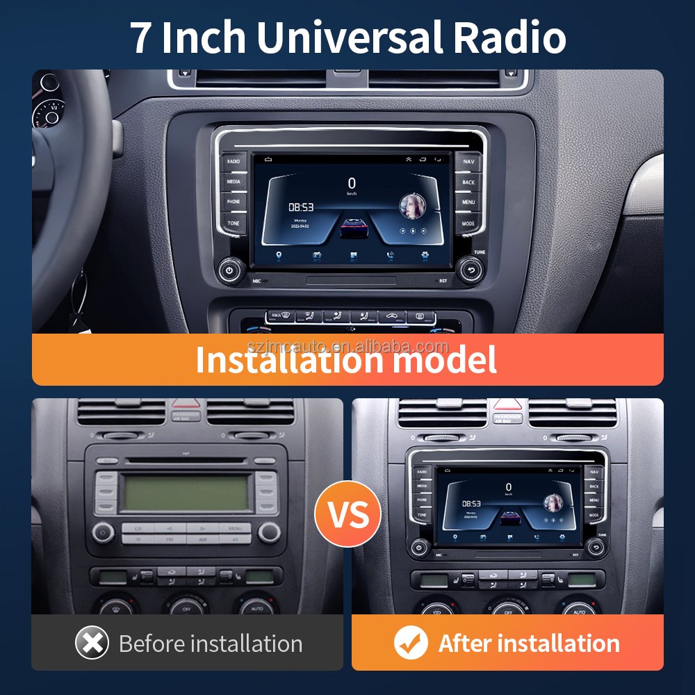 JMC 7 inch Car Multimedia system Android Auto Carplay double din android player for VW GOLF