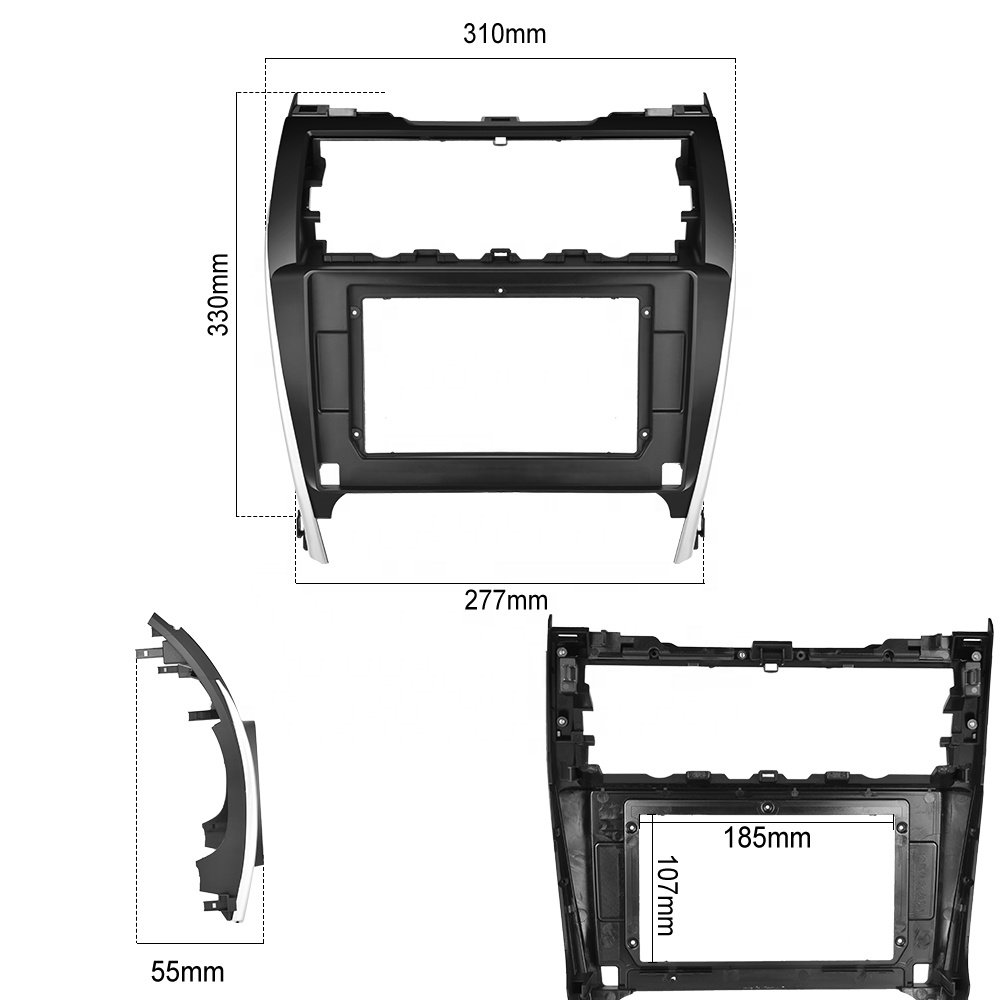 Podofo 10.1 Inch Double Din Car Radio Fascia Damage-free Special Kit Car DVD Player Accessories For Toyota Camry (US) 2012-2014