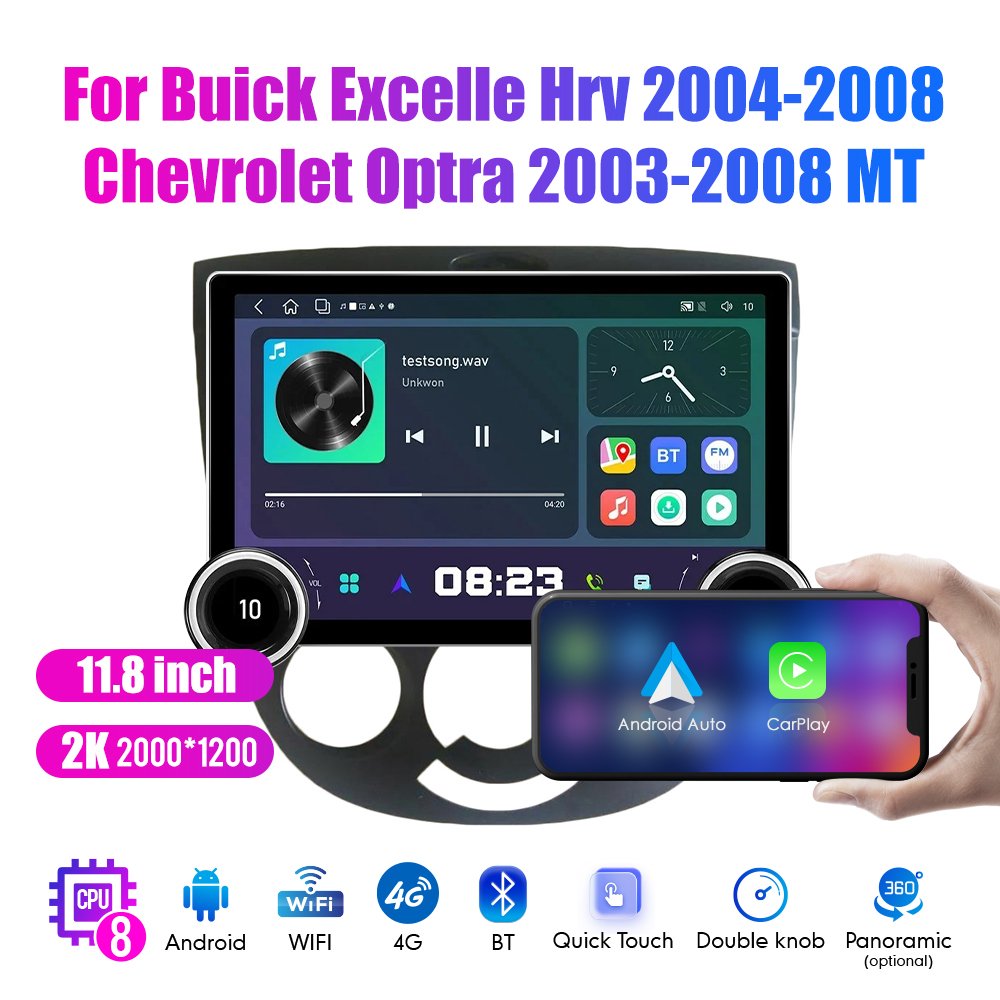 11.8Inch 2Din Android Car Radio For Buick Excelle Hrv 2004-2008 2K QLED Screen Car Stereo Car DVD Player Carplay Android Auto