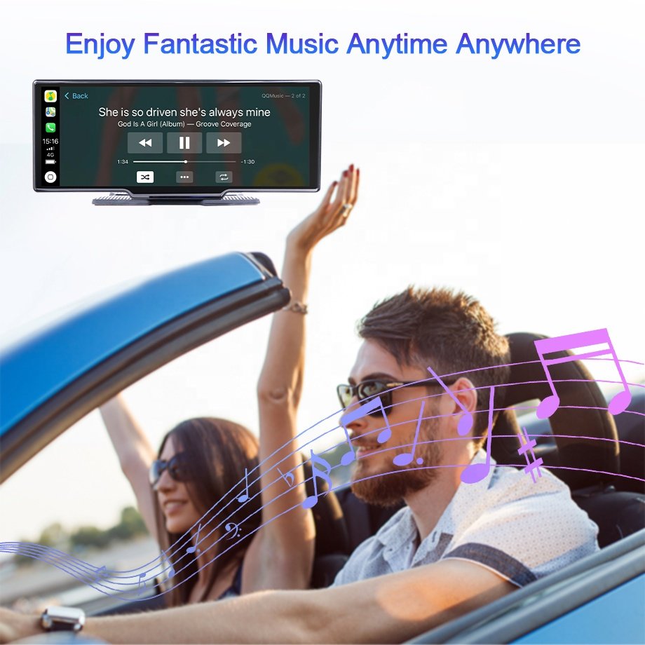 Portable 10.26 Car Radio Video Audio GPS Navigation Device 4G SIM Android 10 DVD Player with Screen Carplay Android Auto ADAS FM
