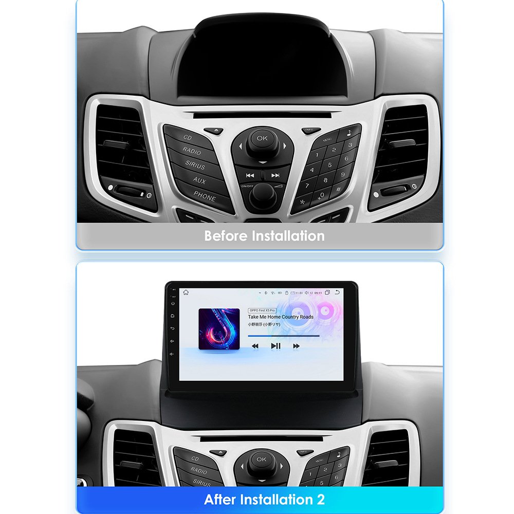 9 Inch Wifi+4G OLED Android 12 car dvd Player For Ford Fiesta 2009 2013 with radio CarPlay Android Auto car stereo with GPS