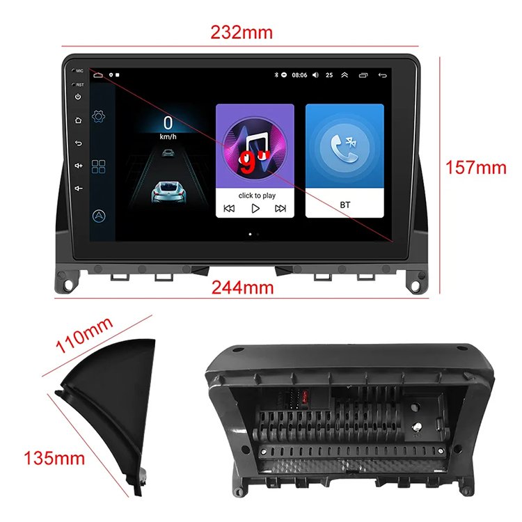For Mercedes-Benz C180 C200 W204 2006-2011 Vehicle Mounted Display Car Stereo Android Car Player Auto Stereo Radio Player