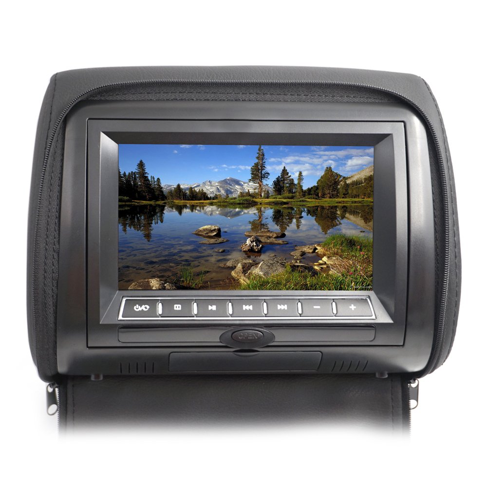 Supports DVD/CD dual screen 7'' headrest car dvd player with AV