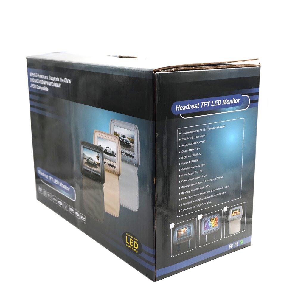 Supports DVD/CD dual screen 7'' headrest car dvd player with AV