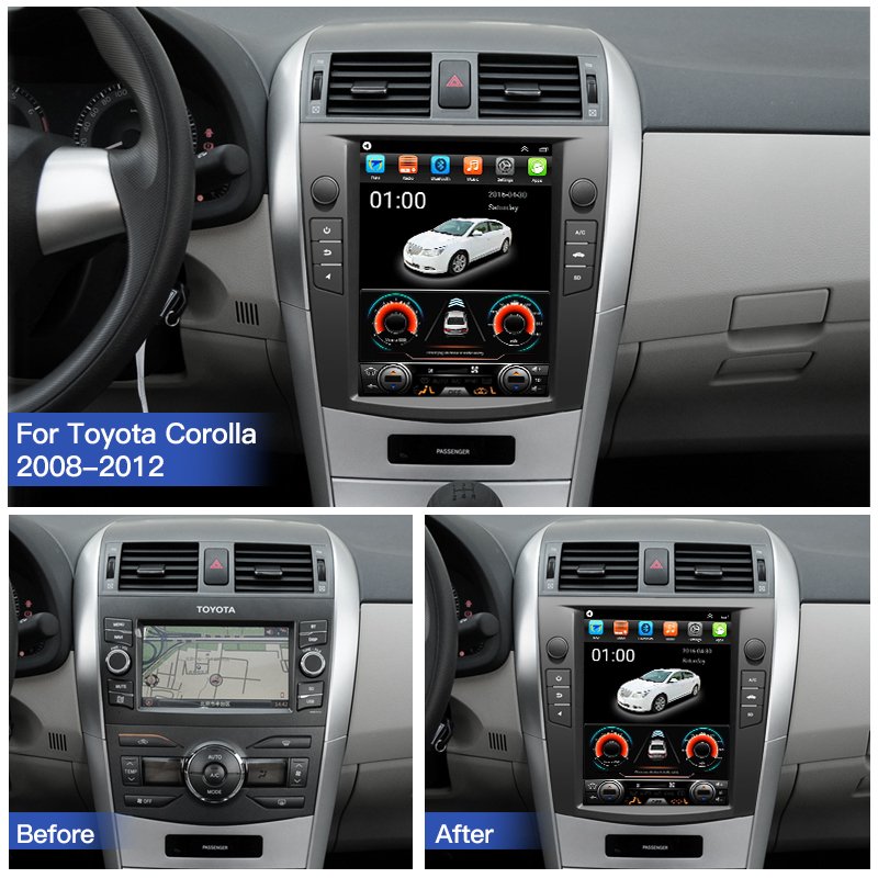Android13 Carplay For Toyota Corolla 2007-2012 Auto For Tesla Screen Car Radio GPS Navigation Multimedia Player Stereo 2Din Wifi